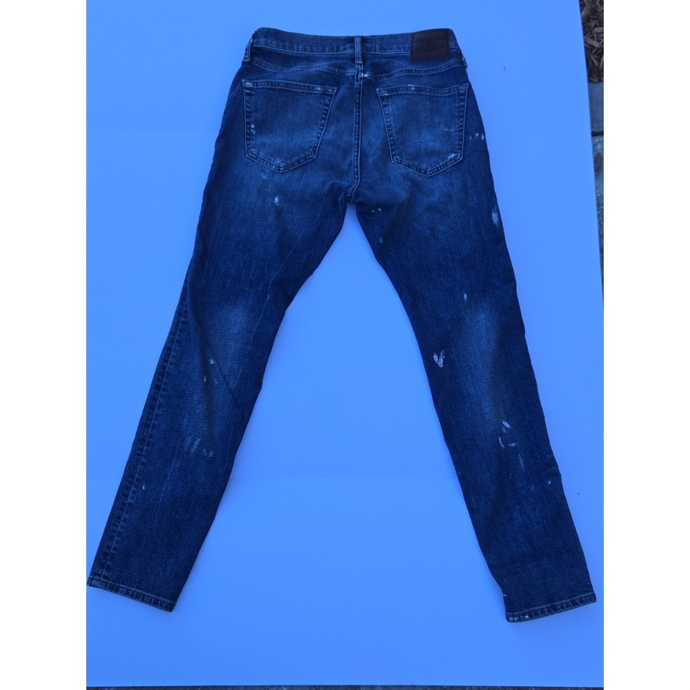 Abercrombie & Fitch Men's Super Skinny Jeans 30x30 Blue Stretch Paint Splatter D - Picture 7 of 8